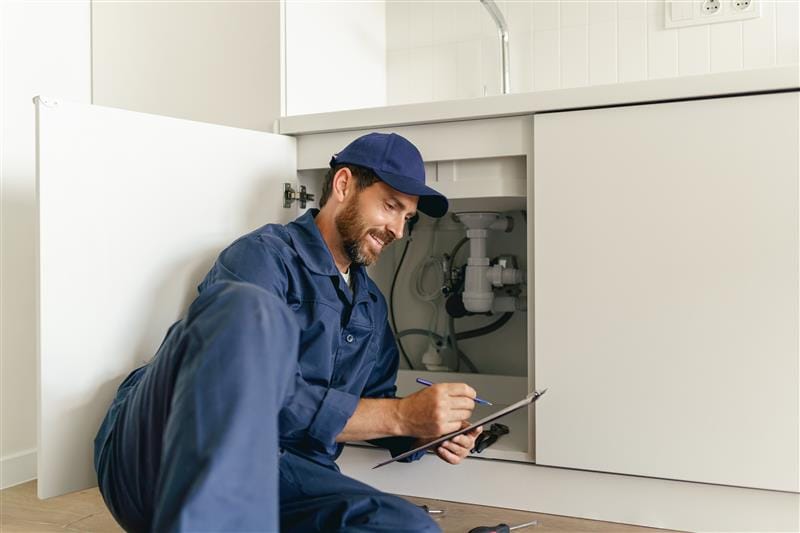 Residential plumber providing service in a Windsor home